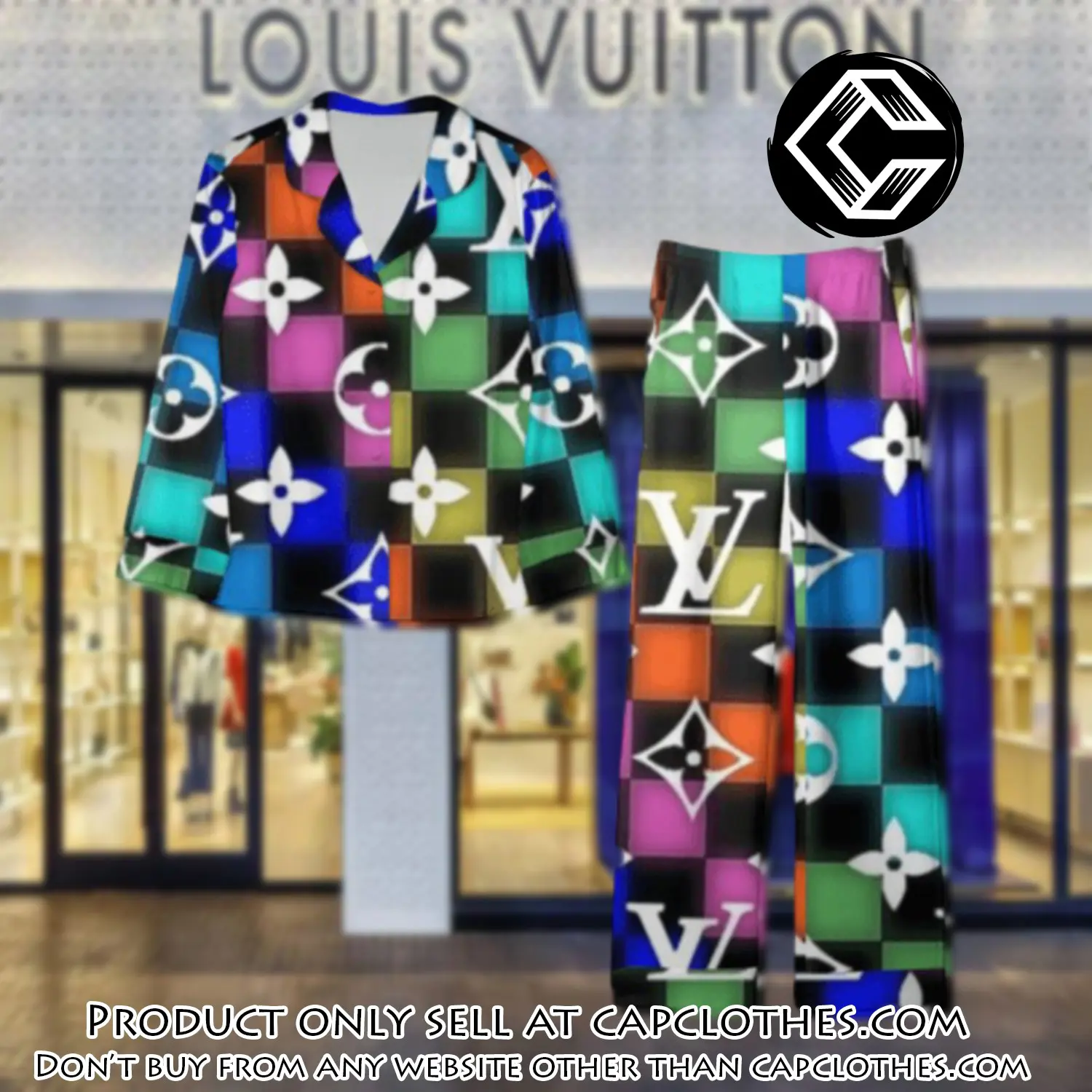 Trending luxury lv satin pajama set pjs1077 cc1718169